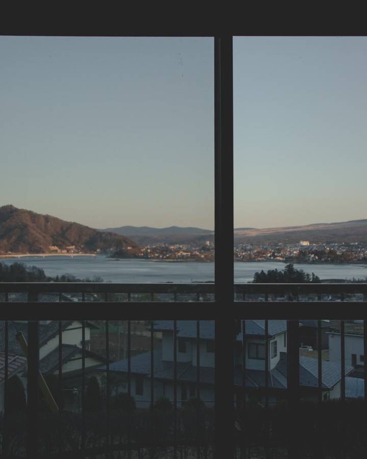 The lake at dusk, from the window