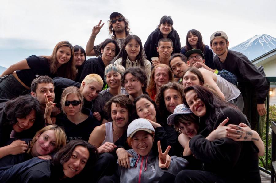 Group photo with Mt. Fuji behind